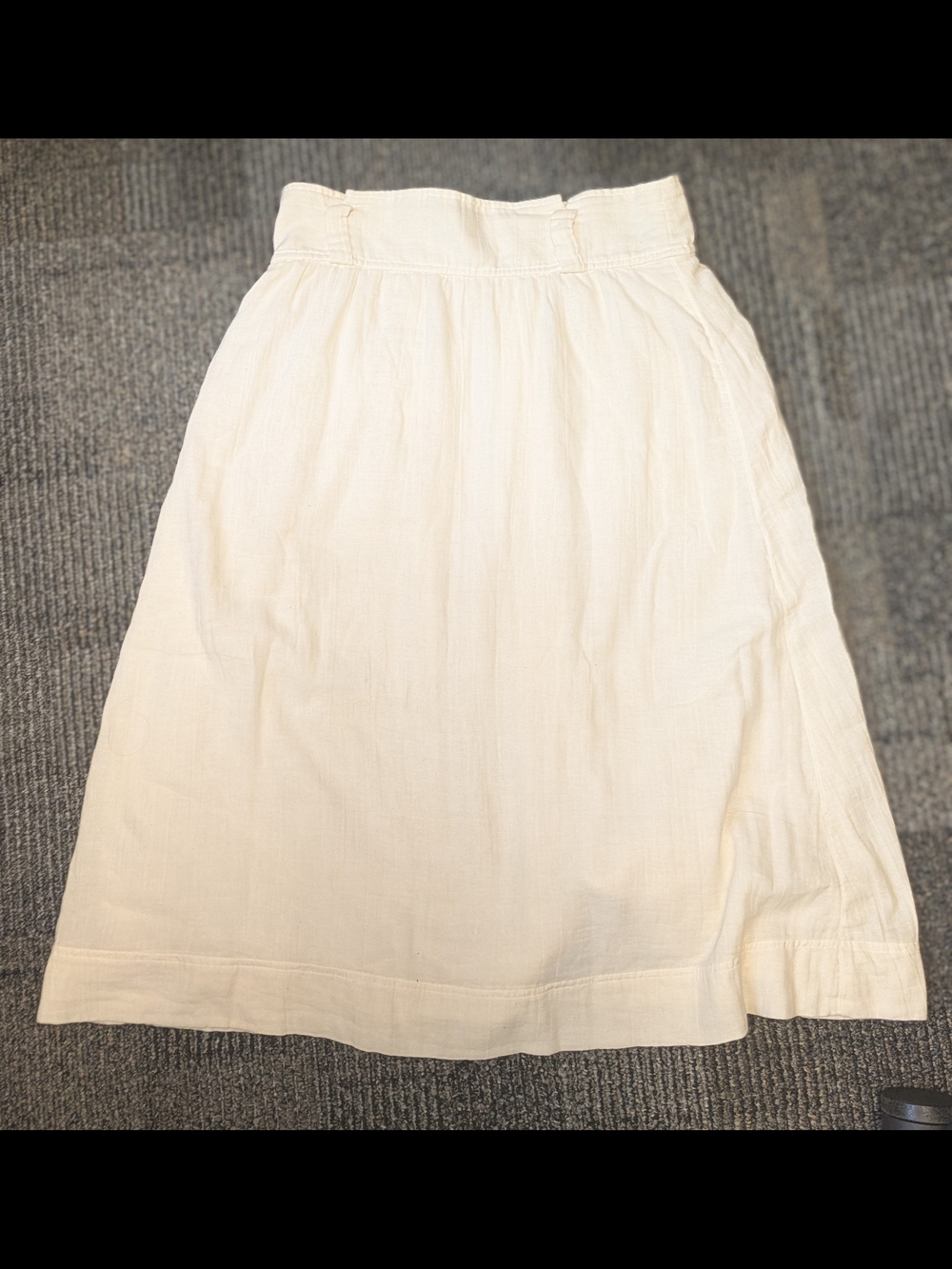 Sezane Cream High-Waist Button-Front Midi Skirt with Belt (FR Size 38) - Picture 4 of 4